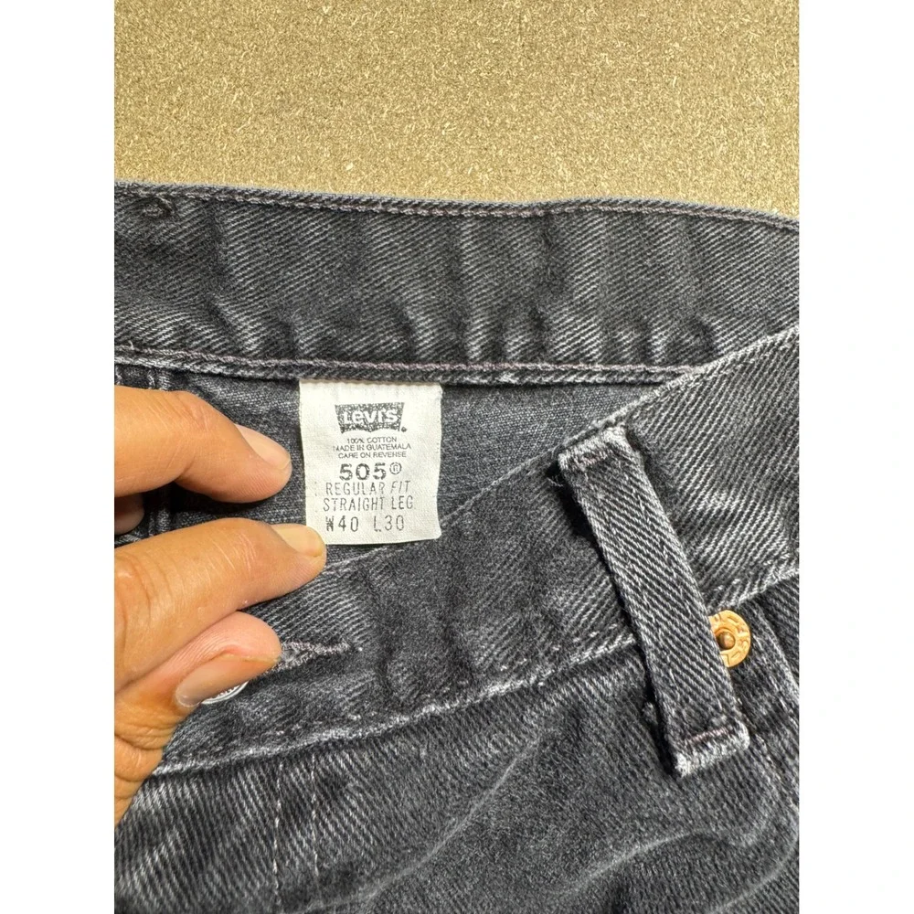 Levi's vtg y2k 505 Regular Fit Straight Leg faded Black Denim Jeans Mens W40 L30